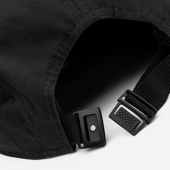 5 Panel Black Camper Cap - Focus On The Good Things