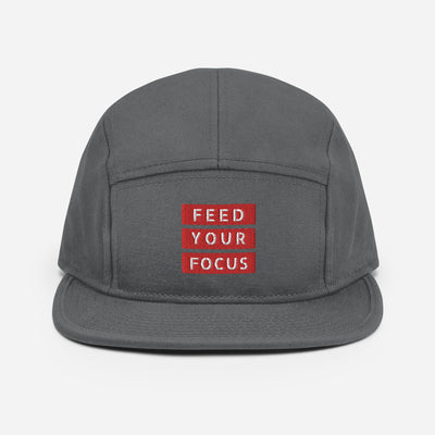 5 Panel Heather Gray Camper Cap - Feed Your Focus
