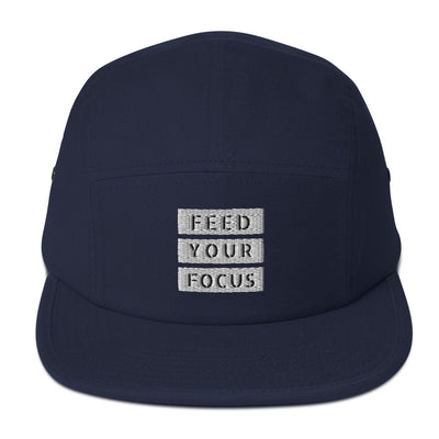5 Panel Navy Blue Camper Cap - Feed Your Focus