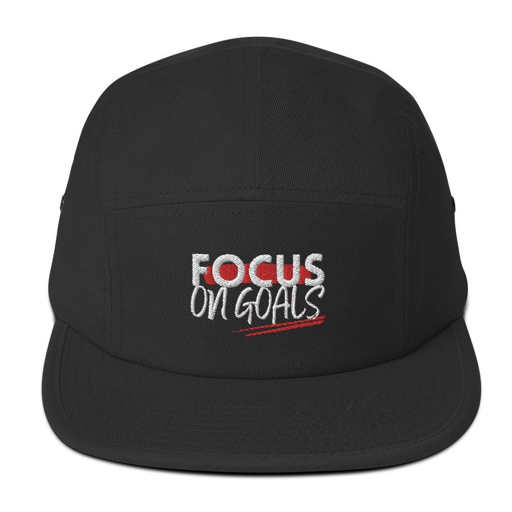 Five Panel Black Cap - Focus On Goals
