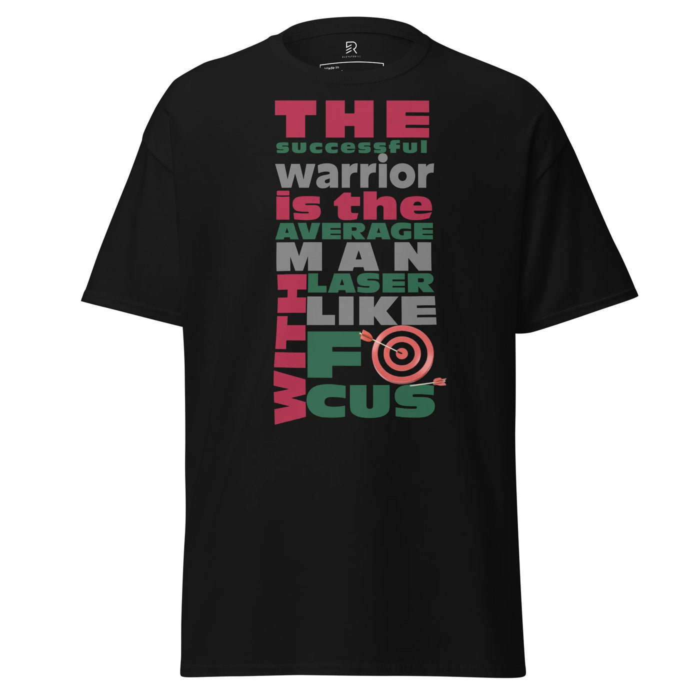 Men's Classic Black Tee - Laser-Like Focus