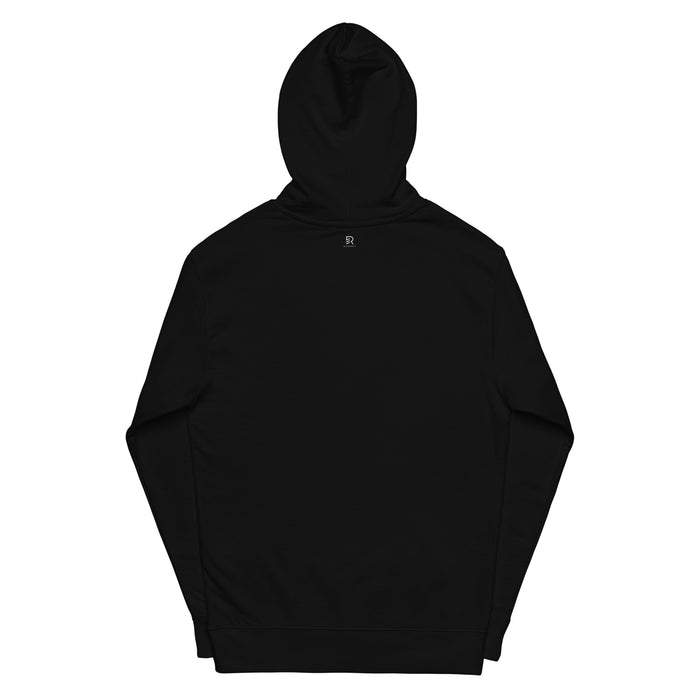 Men's Midweight Embroidered Black Hoodie - Focus and Relax