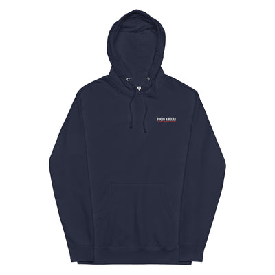 Men's Midweight Embroidered Navy Hoodie - Focus and Relax