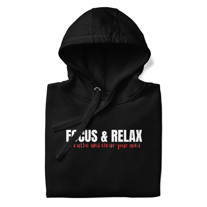 Men’s Black Hoodie - Focus and Relax