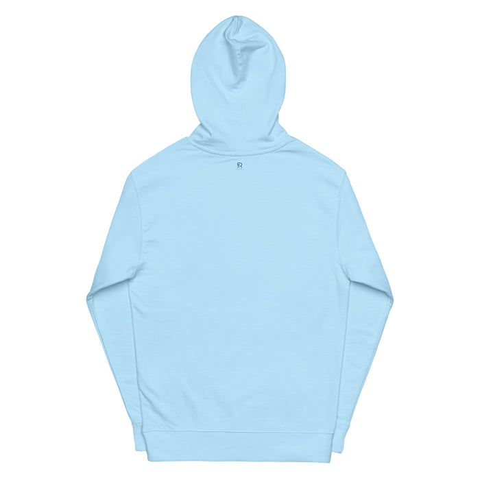 Men's Midweight Blue Aqua Hoodie - Focus on Right