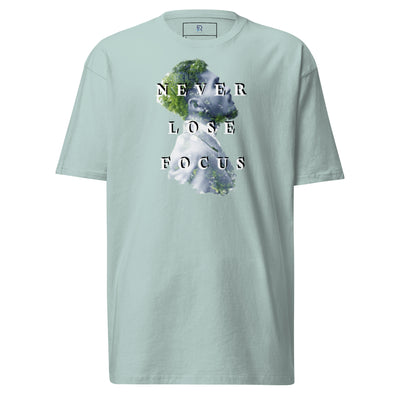 Men's Premium Heavyweight Agave Tee - Never Lose Focus