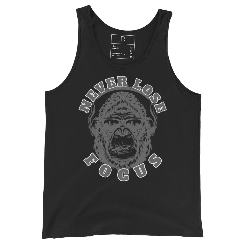 Men's Staple Black Tank Top - Never Lose Focus