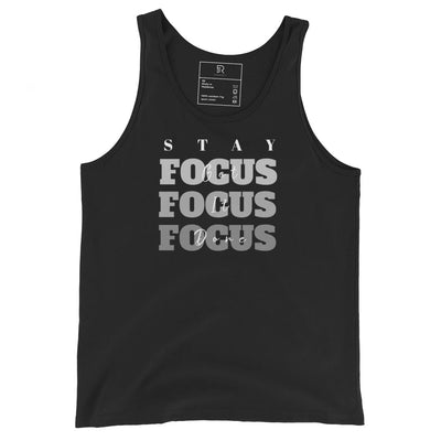Men's Staple Black Tank Top - Stay Focus Get It Done