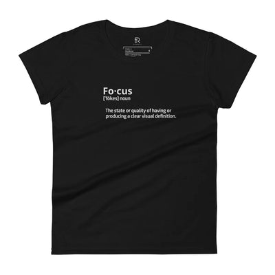 Women's Fashion Fit Black T-Shirt - Focus
