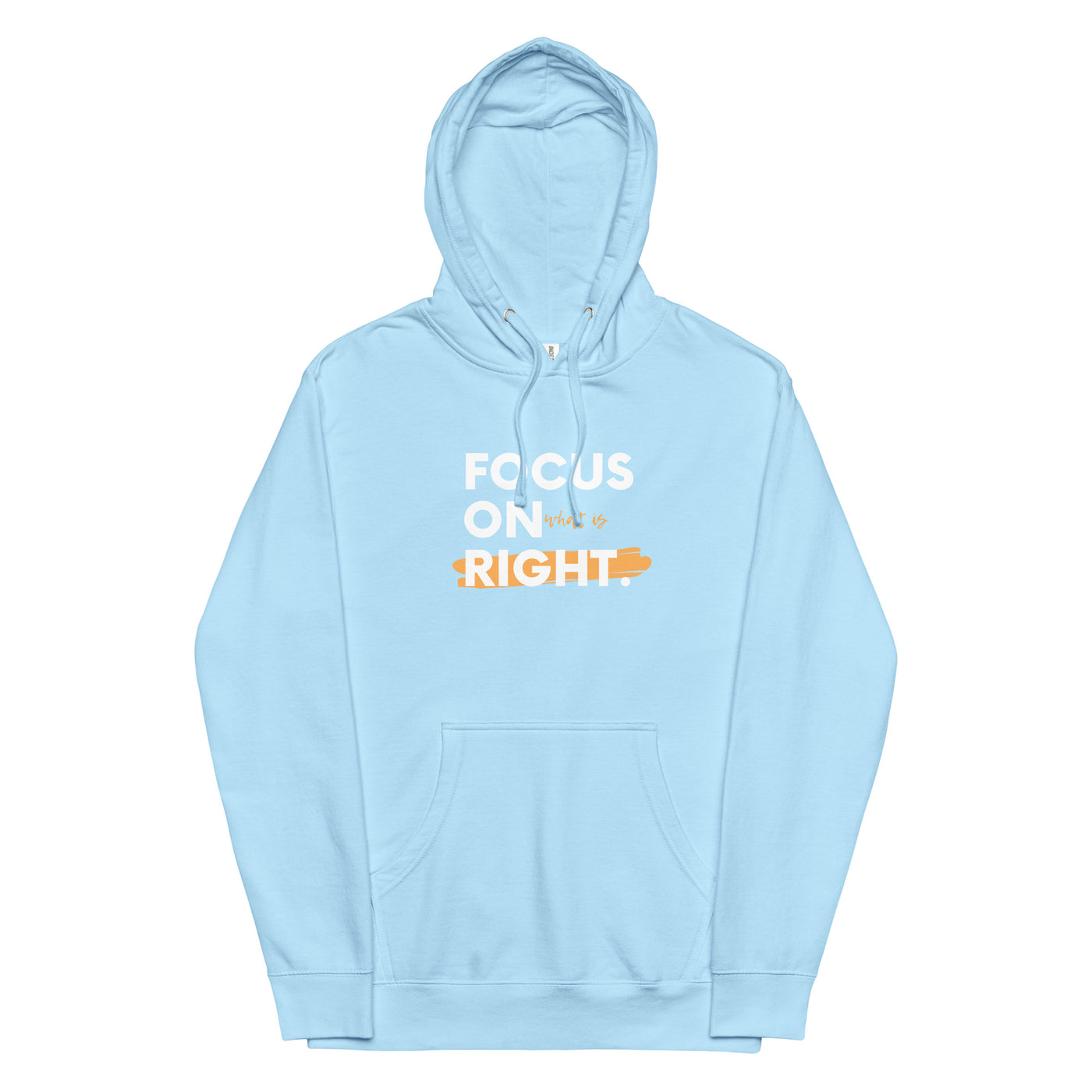 Women's Midweight Blue Aqua Hoodie - Focus on Right