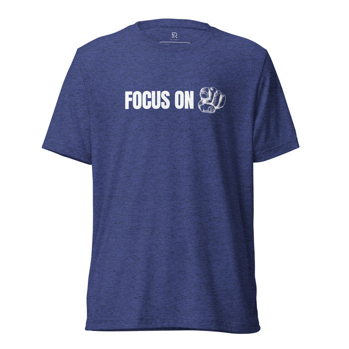 Womens-Navy-Tri-Blend-T-Shirt-Focus-On-You