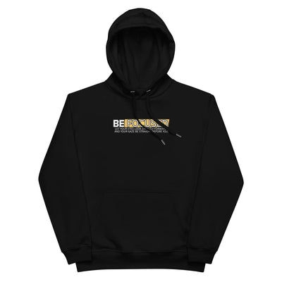 Women's Premium Black Eco Hoodie - Be Focused