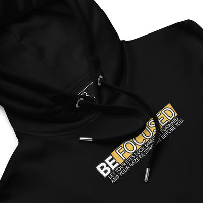 Women's Premium Black Eco Hoodie - Be Focused