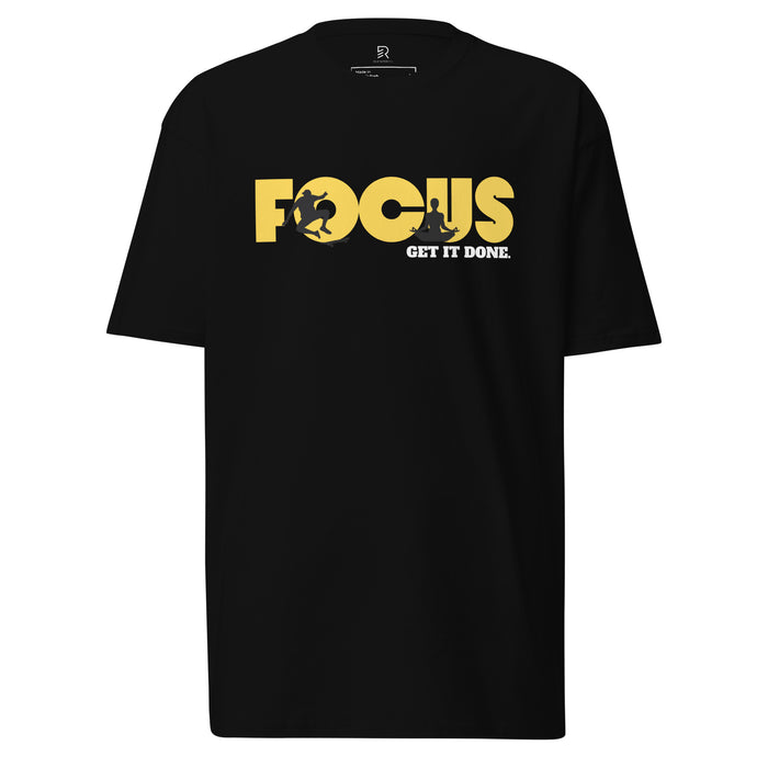 Womens-Premium-Black-Heavyweight-T-Shirt-Focus-Get-It-Done