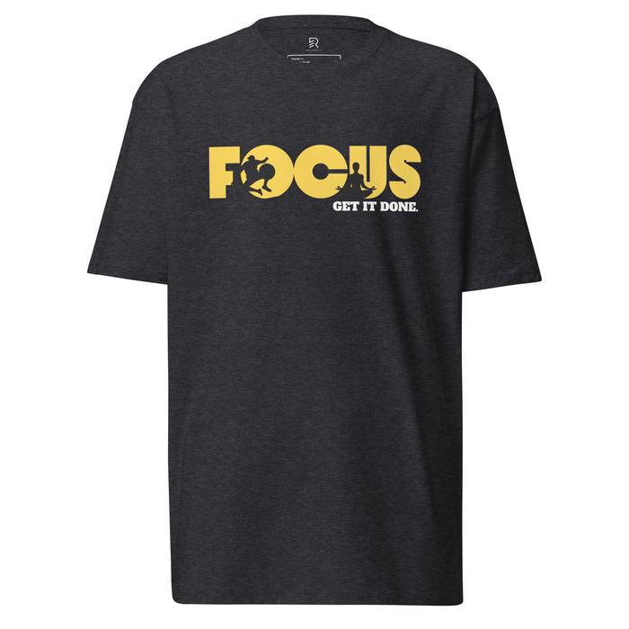 Womens-Premium-Charcoal-Heather-Heavyweight-T-Shirt-Focus-Get-It-Done