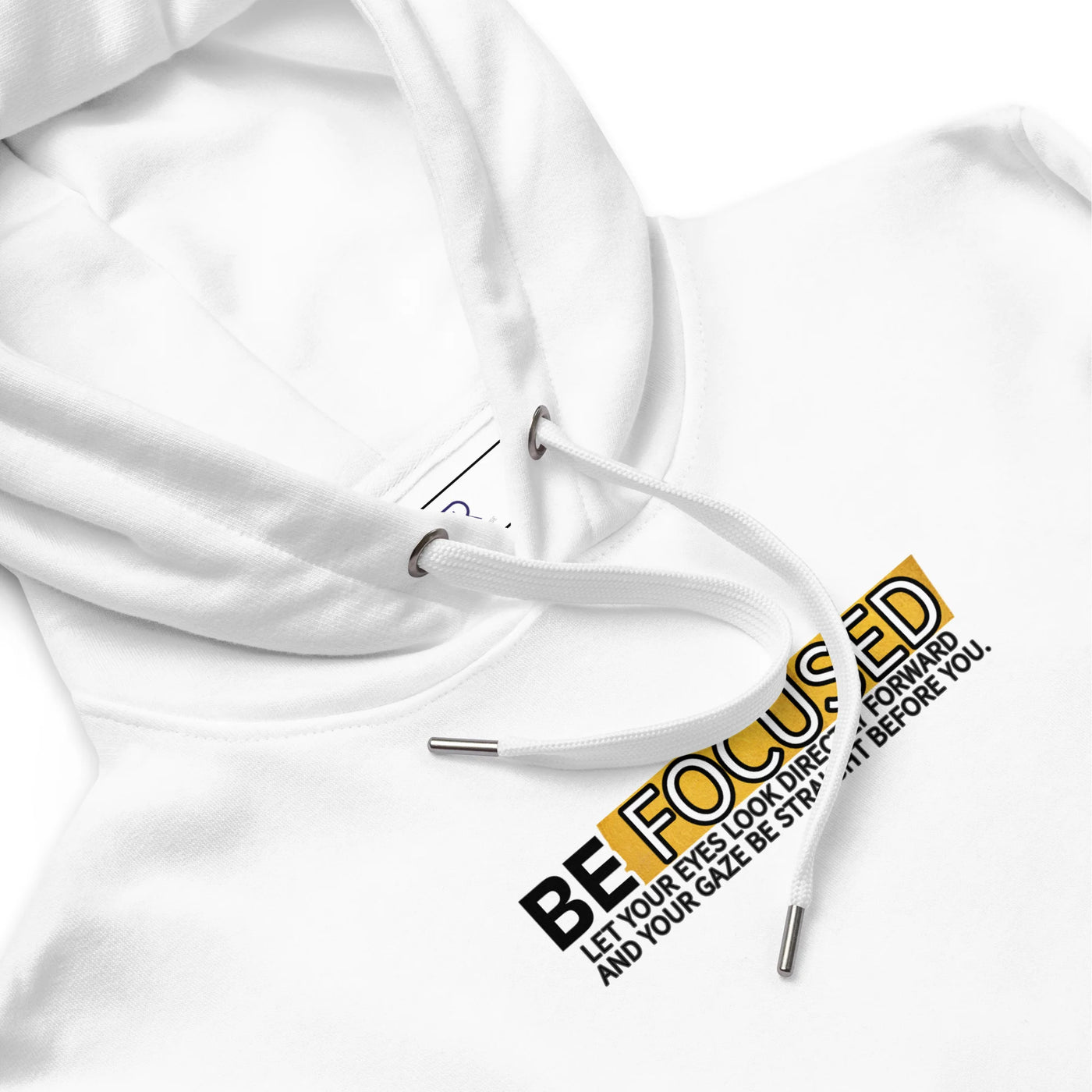 Women's Premium White Eco Hoodie - Be Focused