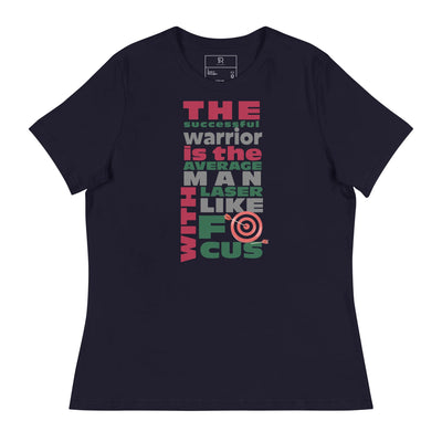 Women's Relaxed Black T-Shirt - Laser-Like Focus