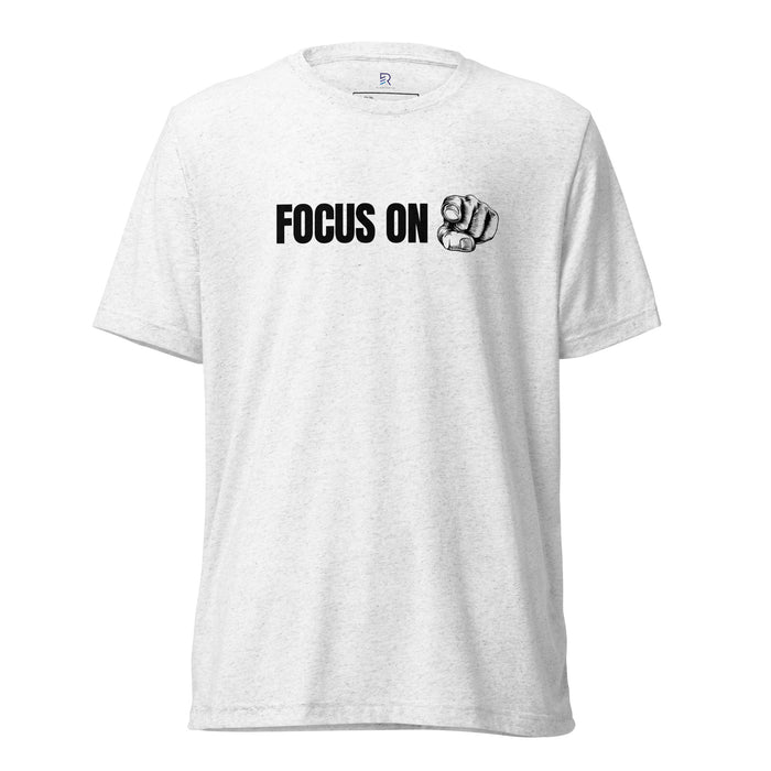 Womens-White-Tri-Blend-T-Shirt-Focus-On-You