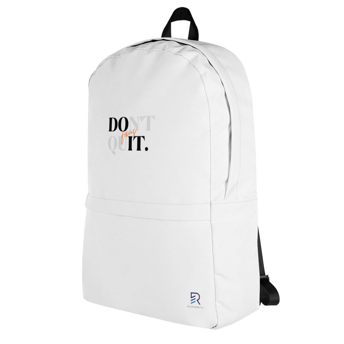 White Backpack - Focus Don't Quit