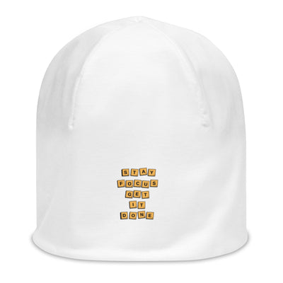 White Beanie - Stay Focus Get It Done