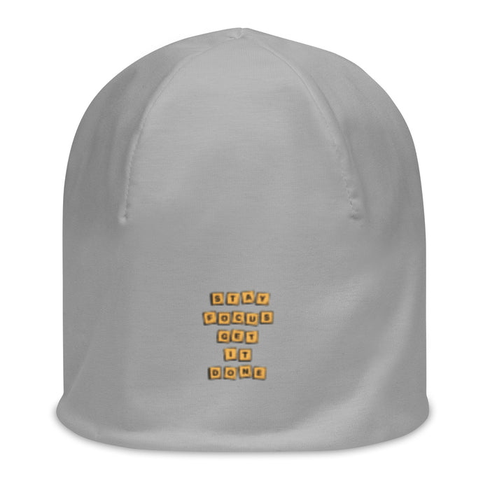 Silver Beanie - Stay Focus Get It Done