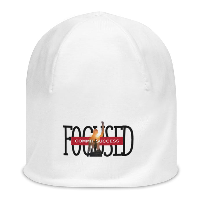 White Beanie - Focused Commit Success