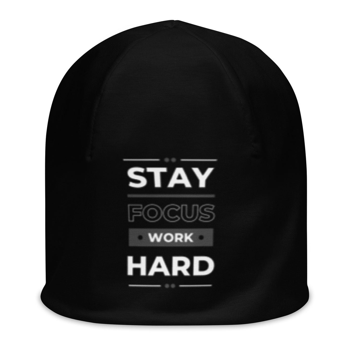 Black Beanie - Stay Focus Work Hard