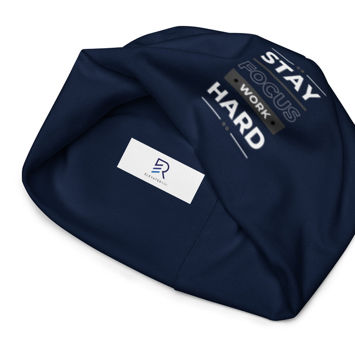 Navy Beanie - Stay Focus Work Hard