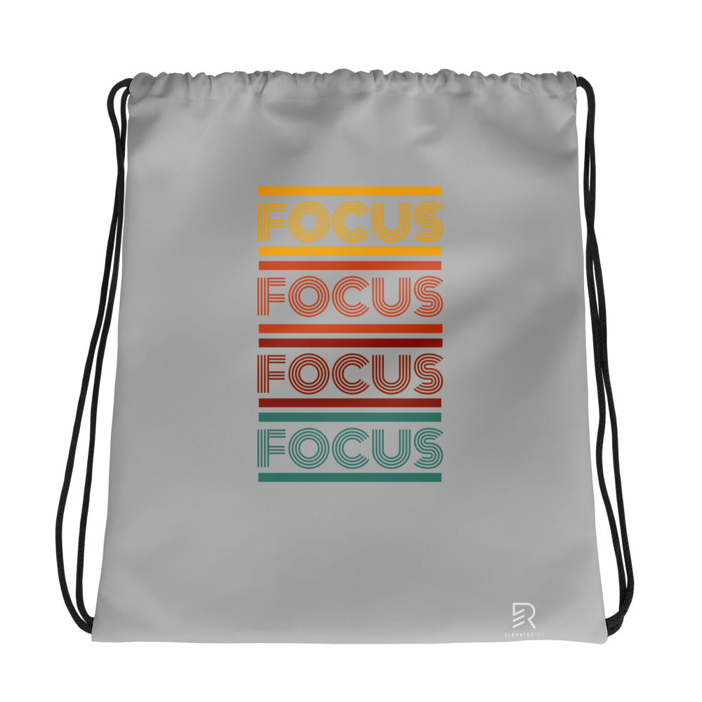 Silver Drawstring Bag - Focus