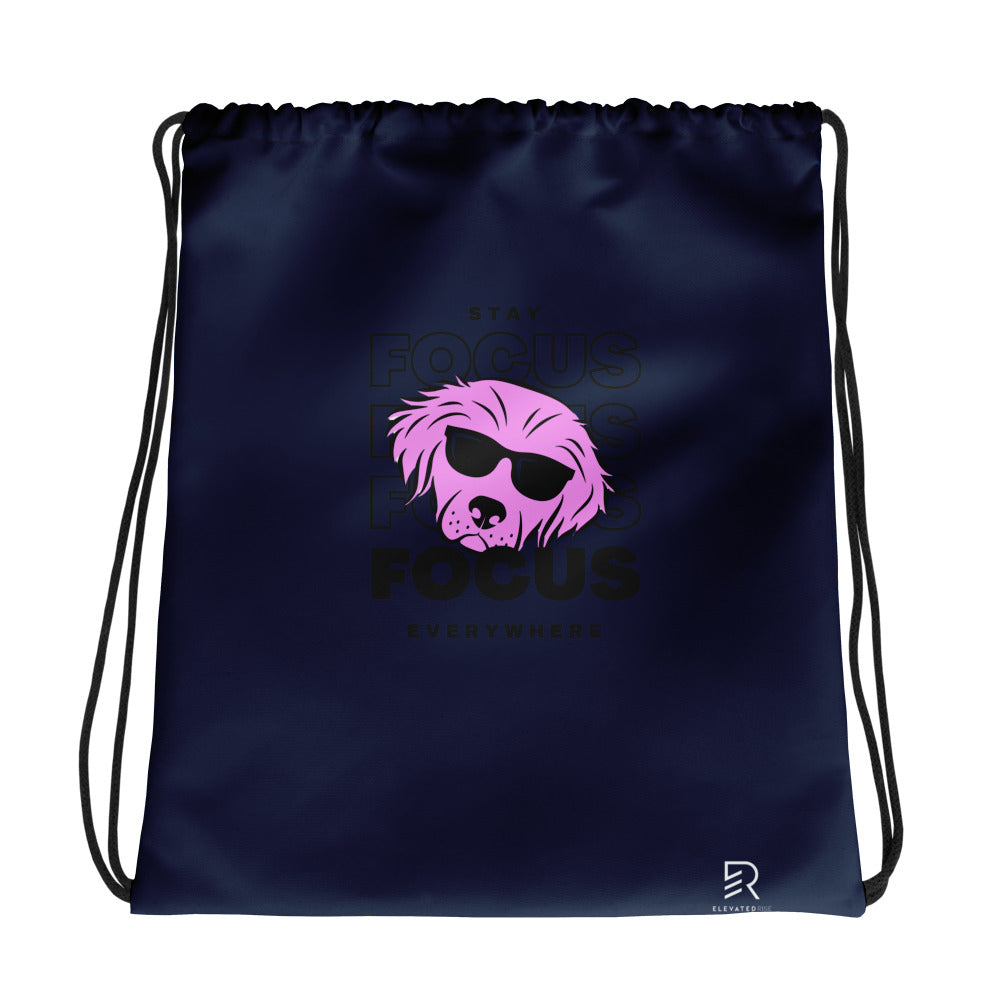 Navy Drawstring Bag - Focus Everywhere