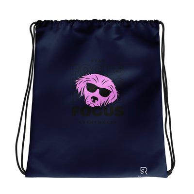 Navy Drawstring Bag - Focus Everywhere