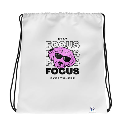 White Drawstring Bag - Focus Everywhere
