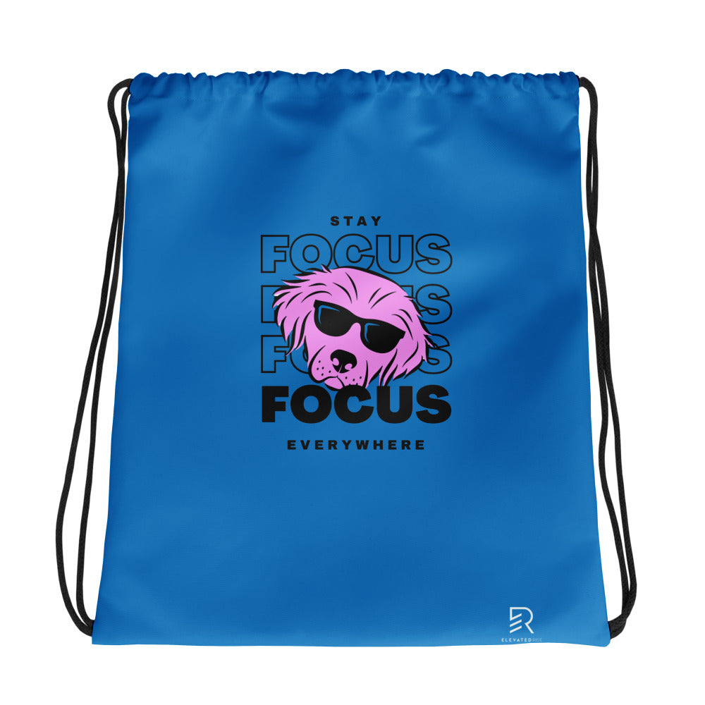 Navy Blue Drawstring Bag - Focus Everywhere