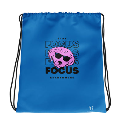 Navy Blue Drawstring Bag - Focus Everywhere
