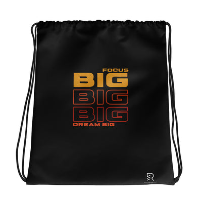 Black Drawstring Bag - Focus Big Dream Big