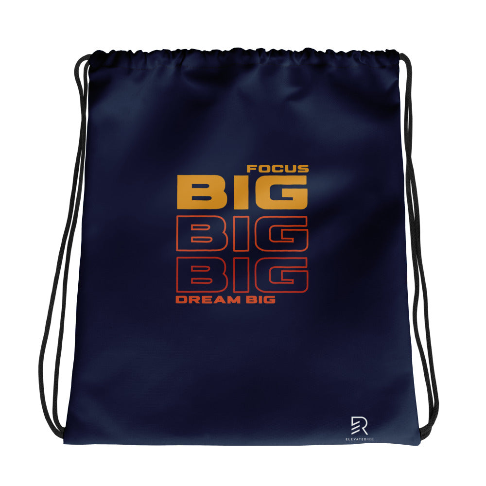 Navy Drawstring Bag - Focus Big Dream Big