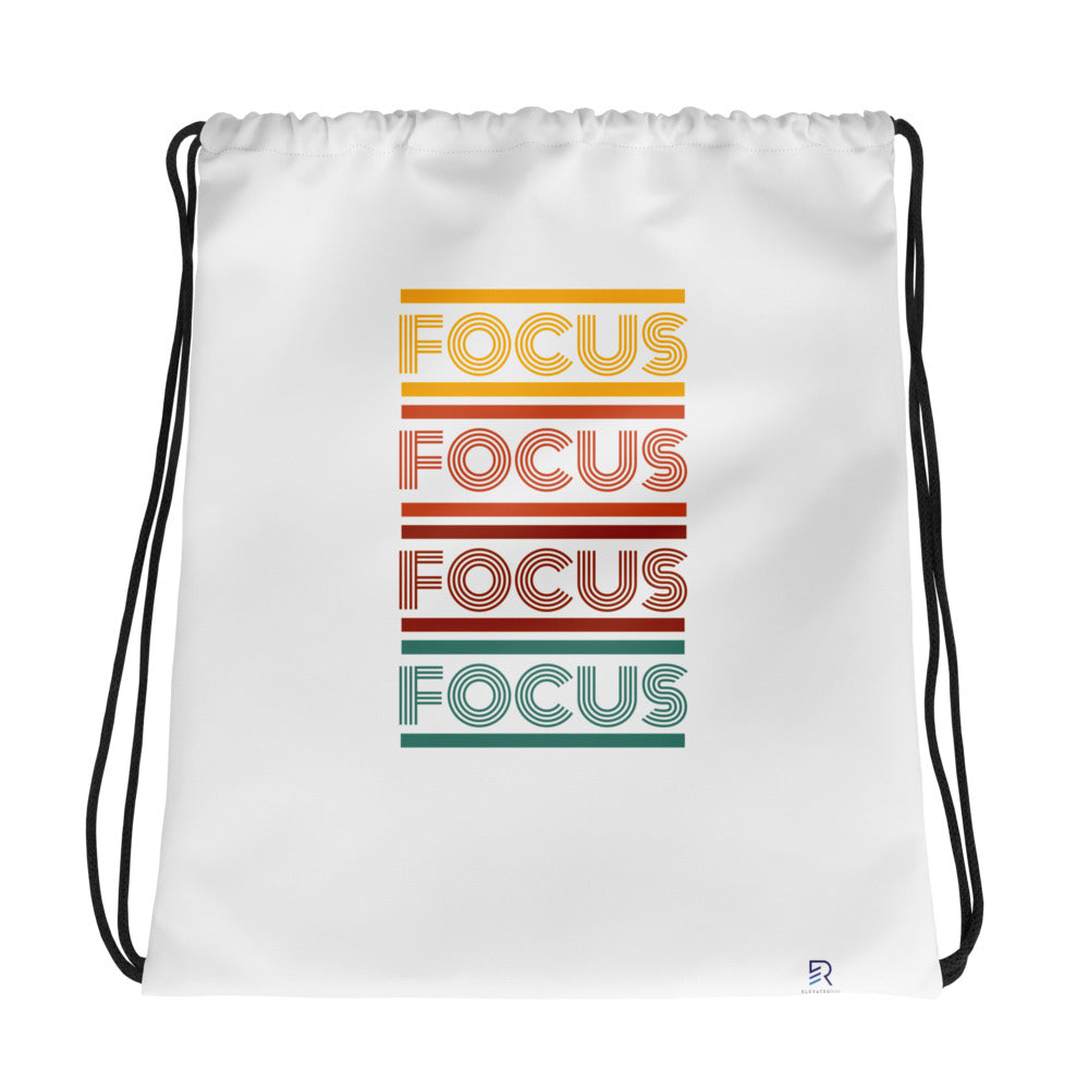 White Drawstring Bag - Focus