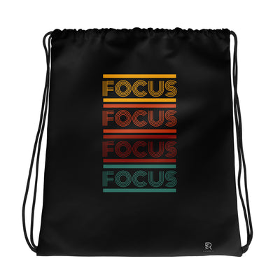 Black Drawstring Bag - Focus