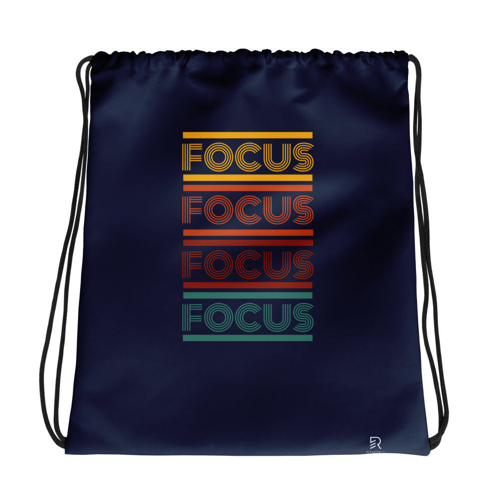 Navy Drawstring Bag - Focus