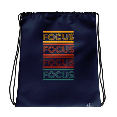 Navy Drawstring Bag - Focus