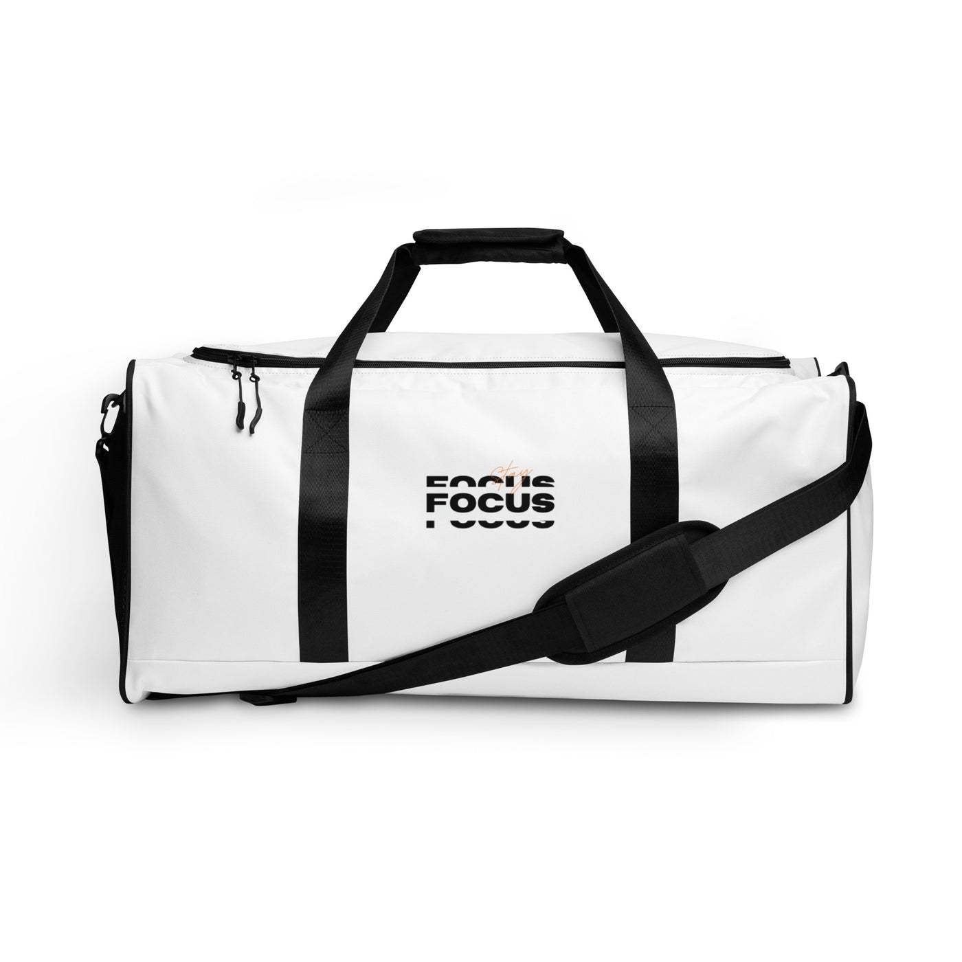 White Duffle Bag - Stay Focus