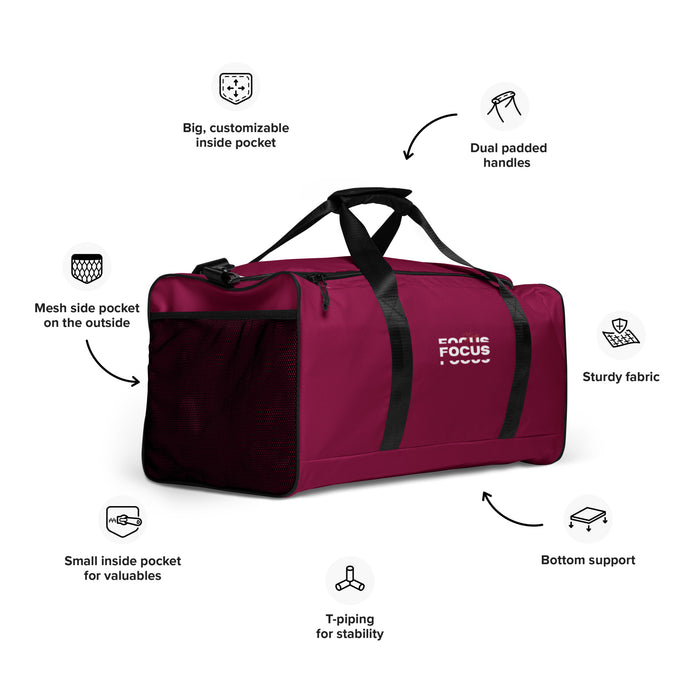 Burgundy Duffle Bag - Stay Focus