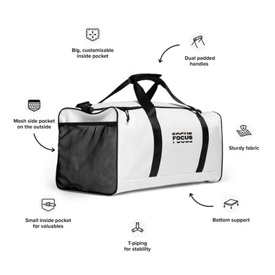 White Duffle Bag - Stay Focus