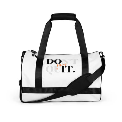 White Gym Bag - Focus Don't Quit Do It