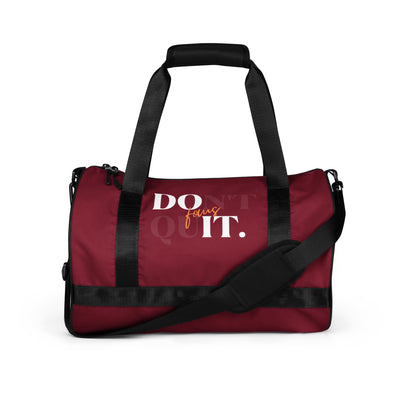 Burgundy Gym Bag - Focus Don't Quit Do It