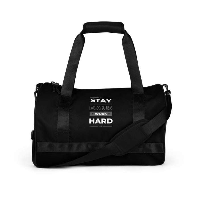 Black Gym Bag - Stay Focus Work Hard