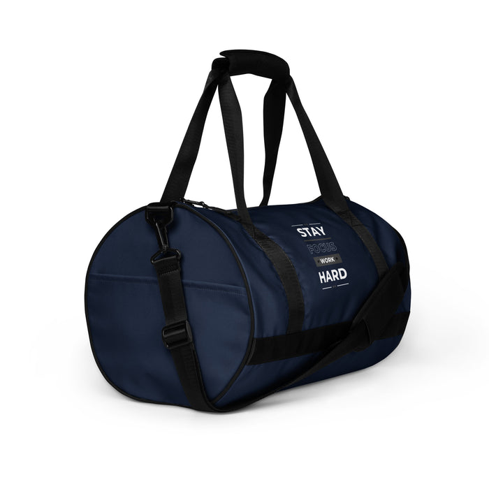 Navy Gym Bag - Stay Focus Work Hard