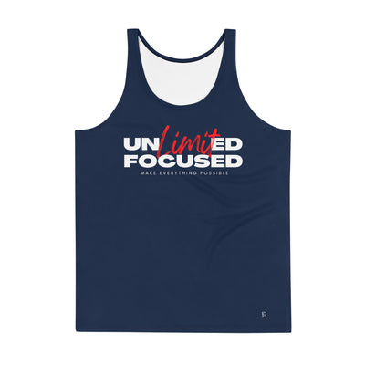 Men's Navy Tank Top - Unlimited Focused