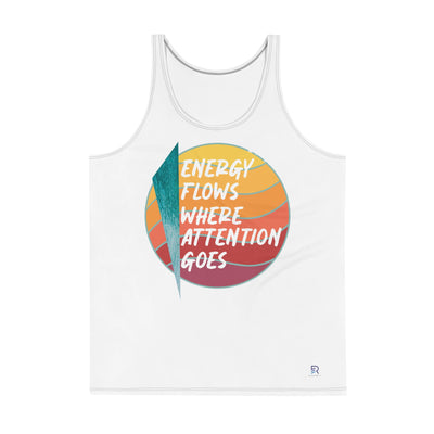 Men's White Tank Top - Energy Flows