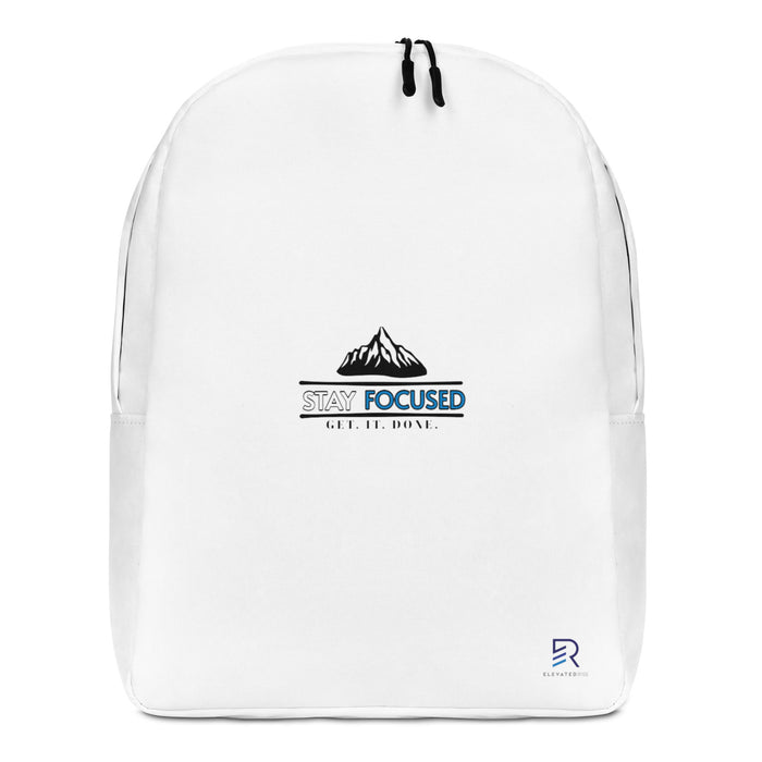 Minimalist White Backpack - Stay Focus Get It Done